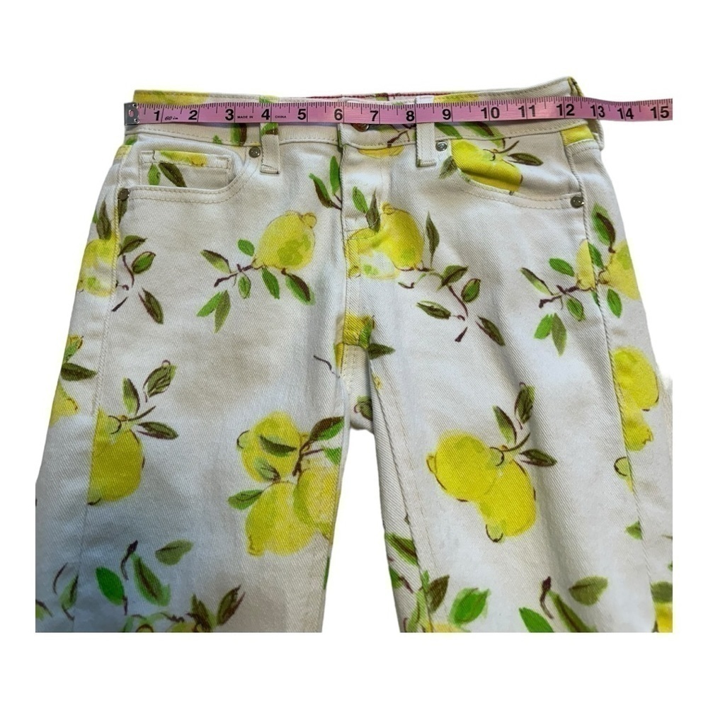 Kate Spade Ankle Length Skinny Jeans With Lemon Print - Size 23 - Picture 9 of 14
